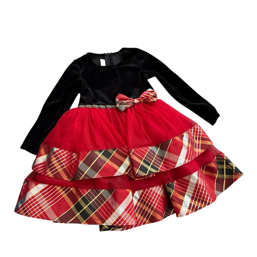 Plaid Red and Black Kids Costume Dress